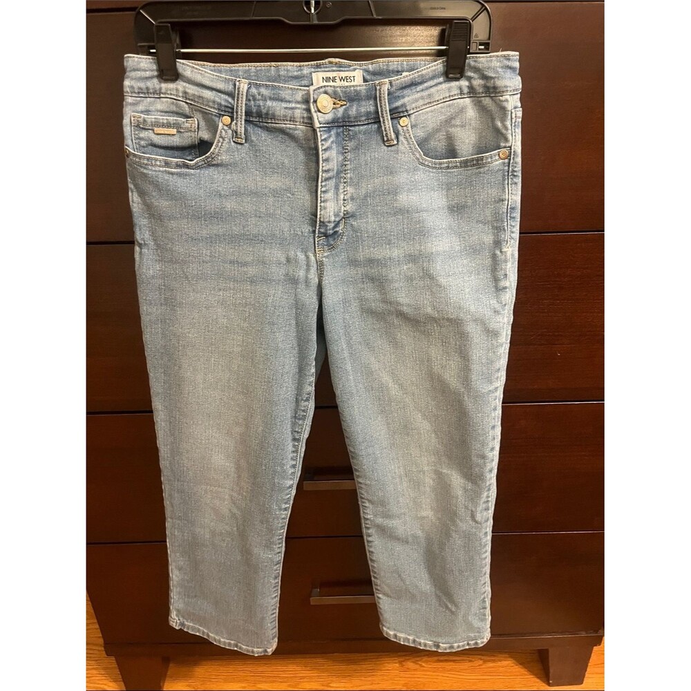Nine West Light Blue Cropped Straight Jeans